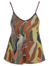 Circus Hotel Printed Lamè Knit Top In Multicolour