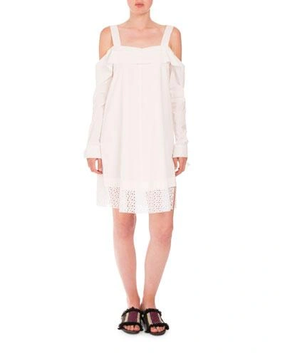 Proenza Schouler Off-the-shoulder Cotton-poplin Dress In White