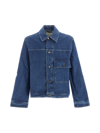 Studio Nicholson Blue Patch Pocket Denim Jacket In Indigo Wash