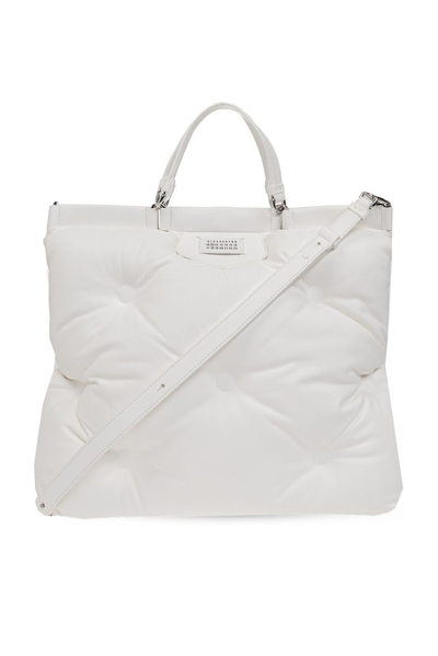 Maison Margiela Logo Patch Tote Bag In White