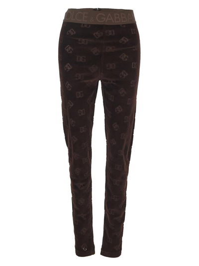 Dolce & Gabbana Allover Logo Jacquard Pants In Multi