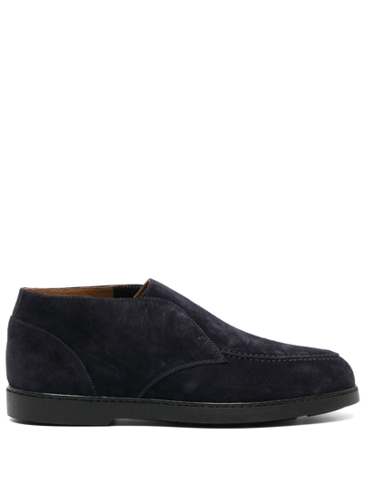 Doucal's Suede Chukka Ankle Boot In Blue