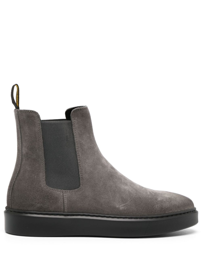 Doucal's Leather Chelsea Ankle Boots In Grey