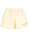 Sporty And Rich Logo-print Cotton Mini Shorts In Neutrals