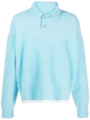 JACQUEMUS LE POLO NEVE KNITTED POLO JUMPER