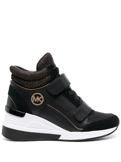 Michael Kors Gentry 65mm Wedge Sneakers In Black