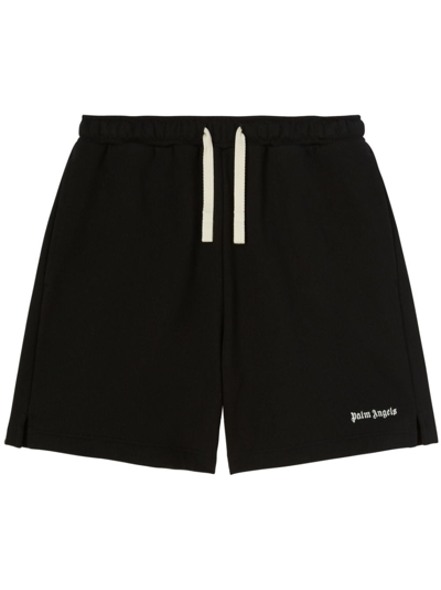 PALM ANGELS EMBROIDERED-LOGO TRACK SHORTS