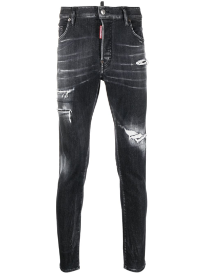 Dsquared2 Ripped-detail Skinny Jeans In Black