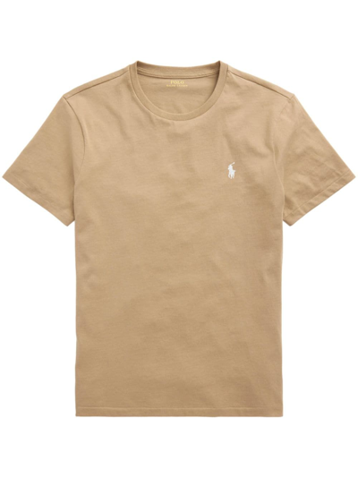 Polo Ralph Lauren Polo Pony-embroidered Cotton T-shirt In Brown