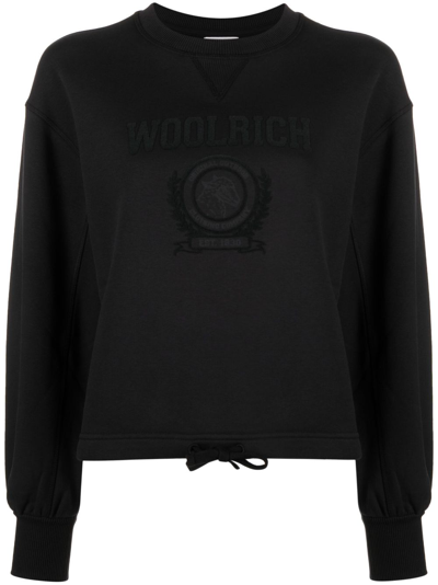 Woolrich Ivy Flocked Sweatshirt In Black