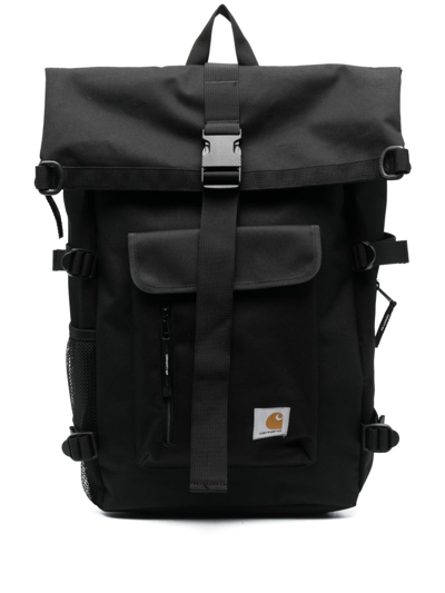 Carhartt Philis Logo-patch Backpack In Black