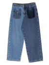 Emporio Armani Two-tone Straight-leg Jeans In Blue