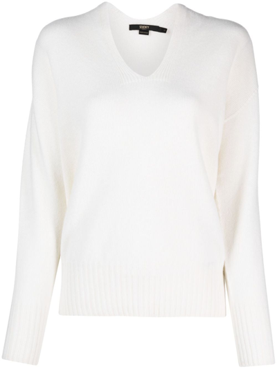 Seventy Drop-shoulder V-neck Jumper In Neutrals