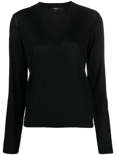 Seventy V-neck Virgin Wool Jumper In Black