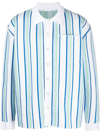 JACQUEMUS LA CHEMISE MAILLE STRIPED POLO SHIRT