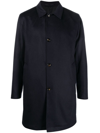 Kired Single-breasted Cashmere Coat In Blue