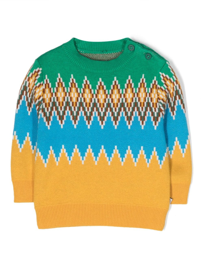 Stella Mccartney Babies' Fair Isle Intarsia-knit Jumper In Multicoloured