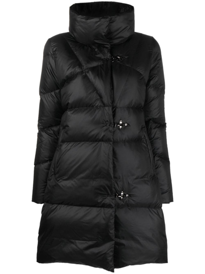 Fay Funnel-neck Padded Coat In Black