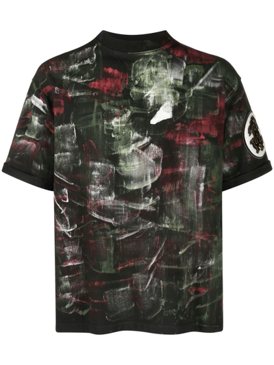 Roberto Cavalli Brushstroke-effect T-shirt In Black