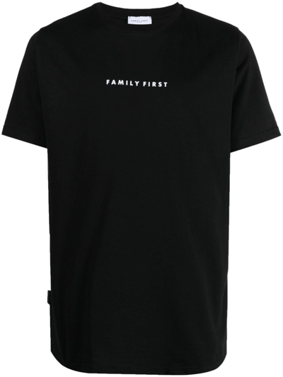 Family First Logo-print Shortsleeved Cotton T-shirt In Black