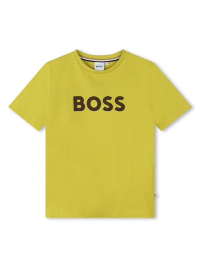 Bosswear Kids' Logo-print Cotton T-shirt In Green