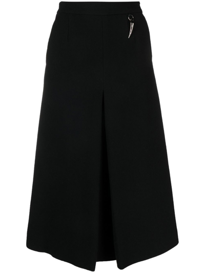 Roberto Cavalli A-line Wool Midi Skirt In Black