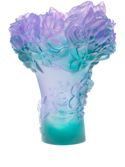 Daum Medium Vase Sweet Garden In Purple