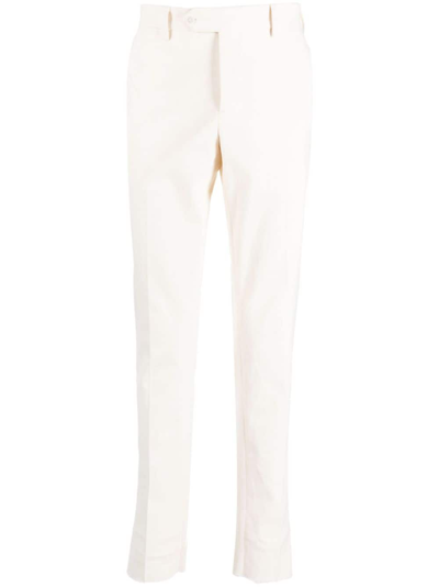 Luigi Bianchi Mantova Slim-cut Cotton Trousers In Neutrals