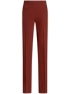 Etro Jacquard Straight-leg Tailored Trousers In Red