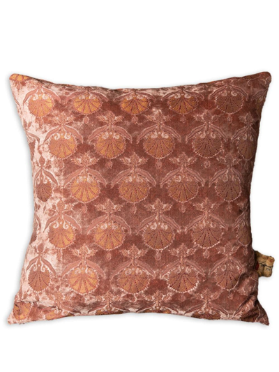 The House Of Lyria Cymbalara Patterned-jacquard Cushion In Pink