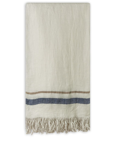 The House Of Lyria Miracoloso Striped Bath Towel In Neutrals