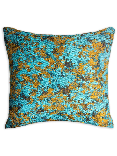 The House Of Lyria Asinara Cable-knit Cotton Cushion In Blue