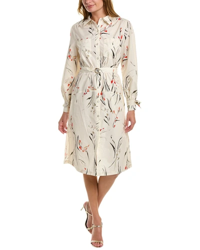 Marchesa Notte Printed Shirtdress In Ivory
