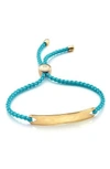 Monica Vinader Havana Friendship Bracelet In Gold/ Turquoise
