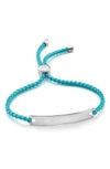 Monica Vinader Engravable Havana Friendship Bracelet In Silver/ Turquoise