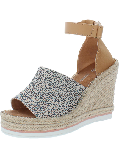 Toms Womens Ankle Strap Slingback Espadrilles In Silver