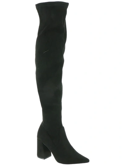 Steve Madden Jacoby Womens Zipper Block Heel Over-the-knee Boots In Black