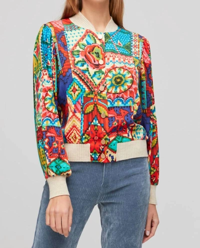 Aldo Martins Silky Knit Print Bomber Jacket In Multi