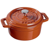 Staub Cast Iron 0.25-qt Mini Round Cocotte In Burnt Orange