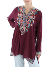 Johnny Was Beatrix Tunic In Brandy In Red