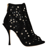 DOLCE & GABBANA Dolce & Gabbana Crystals Heels Zipper Short Boots Women's Shoes