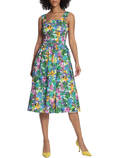 Maggy London Womens Floral Midi Sundress In Multi
