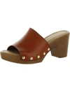 Sun + Stone Alina Womens Faux Leather Studded Mule Sandals In Brown