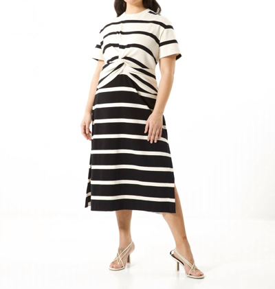 Tanya Taylor Willow Striped Twisted-front Midi Dress In Multi