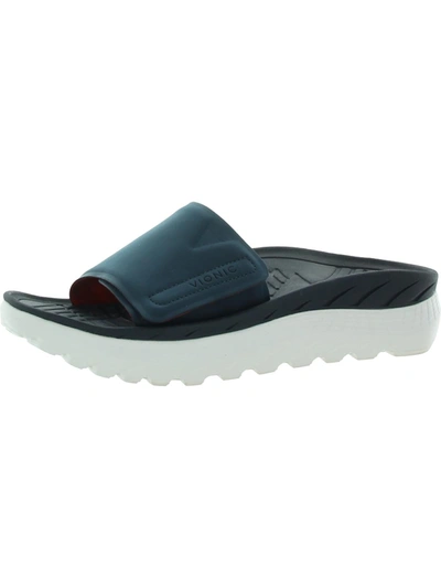 Vionic Rejuvenate Womens Slip On Comfort Slide Sandals In Blue