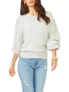 1.state Mixed Knit Crewneck Sweater In Pink