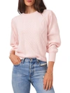 1.state Mixed Knit Crewneck Sweater In Pink