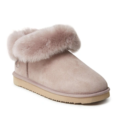 Dearfoams Fireside By  Women's Perth Genuine Shearling Foldover Boot In Beige