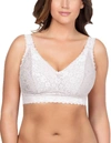 PARFAIT ADRIANA BANDED STRETCH LACE WIRELESS BRALETTE IN PEARL WHITE