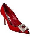 Manolo Blahnik Tuberian 90 Suede Pumps In Red